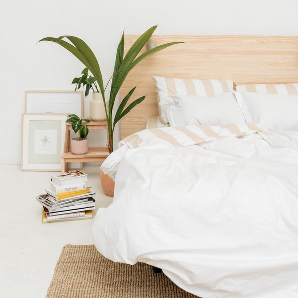 415 Thread Count Percale Pillowcase Set | Wide Stripe Latte