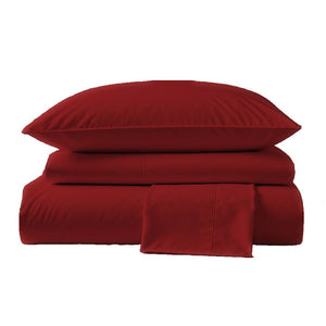 285 Thread Count Percale Bed Sheet Set | Burgundy