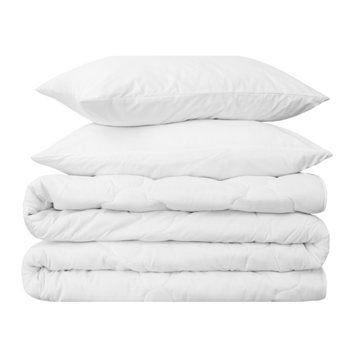 285 Thread Count Percale Duvet Cover Set with Buttons  | White