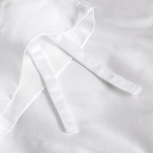 415 Thread Count Percale Duvet Cover Set with Buttons  | White