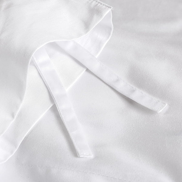 415 Thread Count Percale Duvet Cover Set with Buttons  | White
