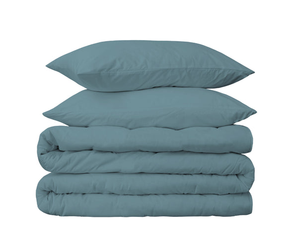415 Thread Count Percale Duvet Cover Set | Light Denim