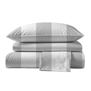415 Thread Count Percale Bed Sheet Set | Wide Stripe Slate