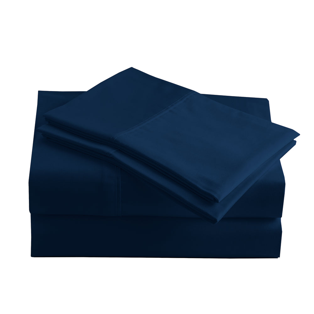 285 Thread Count Percale Bed Sheet Set | Navy Blue