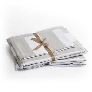 415 Thread Count Percale Bed Sheet Set | Wide Stripe Slate