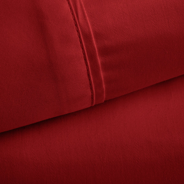 415 Thread Count Percale Bed Sheet Set | Burgundy